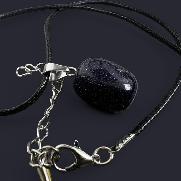 Blue Goldstone Pendant Necklace - Picture 1 of 3